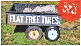 How To Install Flat Free Tires on Garden Tractor Cart / Wagon