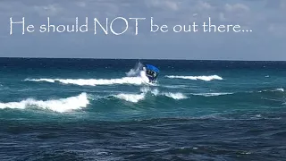 PONTOON BOAT GOES OUT IN HUGE BOYNTON BEACH INLET SURF!