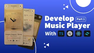 develop a music player with react , next.js , typescript , tailwind