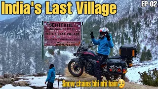 Chitkul Pahuchte hi Heavy Snowfall❄️start ho gya at -10 Deg | Winter Spiti Ride EP-02 |Honda CB500X