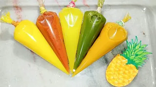 Making "Pineapple" Fruit Slime with Piping Bag || Satisfying Slime Videos