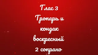 Глас 3. Тропарь и кондак воскресный. Киевский распев. 2 сопрано.