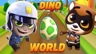 Talking Tom Gold Run Dino World event Officer Tom vs Roy Raccoon Gameplay Android ios