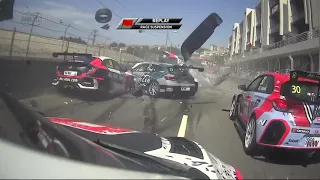 Extreme race car crash