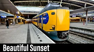 Trein Cabinerit / Zonsondergang / Utrecht - Gouda - Rotterdam / ICM Intercity / Maart 2021