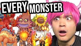 Reacting to every MY SINGING MONSTER in Fire Haven - All Sounds (MVPerry reacts)