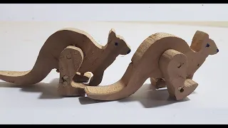 Hopping Wooden Kangaroo// Easy Woodworking Project Geo arts होपिंग कंगारू टॉय