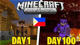 I Played Minecraft Pe For 100 Days! (Tagalog)