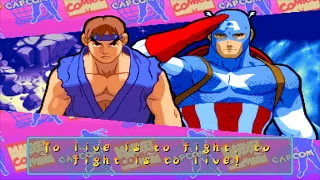 Marvel Super Heroes VS Street Fighter - Ryu/Captain America - Expert Difficulty Playthrough