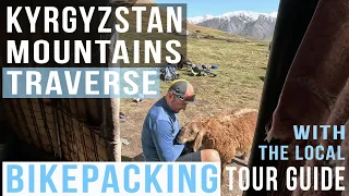 Tian-Shan Traverse. Cycling with the local bikepacking tour guide. Bikepacking Kyrgyzstan.