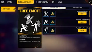 GET 3 😱 FREE EMOTES ❤️ TODAY LOGIN 🎁 FREE TOKEN ⭐️ FREE FIRE