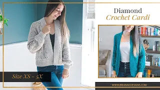 Diamond Crochet Cardigan Video Tutorial