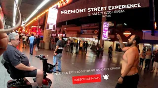 Leaving Fremont Street Experience after 2 am, Drama w/epic crash at end...10/8/22 Las Vegas