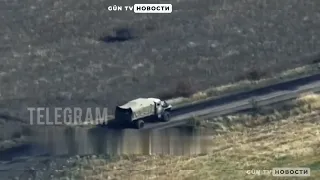 Поражение российского грузовика немецкой миной DM22