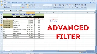How to use ADVANCED FILTER in excel - Tamil