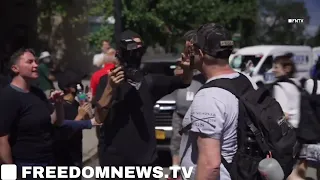 Clashes, Fights and Arrests at Migrant Protest - Gracie Mansion in NYC