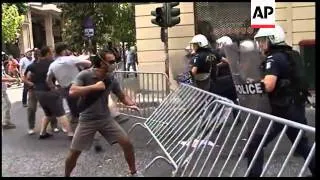 Finance - Europe - Protests against austerity measures / Police clash with demonstrators in Greece /