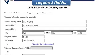 DFAS Limestone Public Vendor Payment Form eTutorial