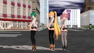 MMD NERU , TETO, MIKU   BAD ROMANCE