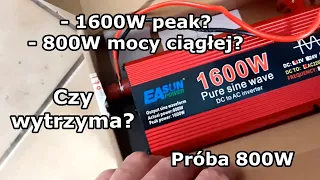 Przetwornica 12V na 230V 800W   Czy wytrzyma 800W i co ma w środku