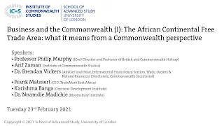 Business and the Commonwealth (I): The African Continental Free Trade Area