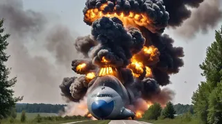 Today! Russian C-130 Airplane Carrying 2000 Elite Soldiers Blows Up by Advanced Ukrainian Rocket