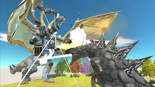 MECHA KING GHIDORAH vs GODZILLA and WORKSHOP CREATIONS - Animal Revolt Battle Simulator