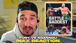 Max Holloway reacts to BATTLE of the BADDEST Boxing Tyson Fury vs Francis Ngannou | Max Reacts
