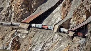 Massive Trains In Thru Tunnels and Under Rock Sheds in the Thompson Canyon - CN Ashcroft Sub