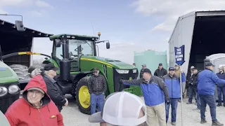 John Deere 8285R and 8330 Tractors with Low Hours Sold Today on Fayettville, OH Farm Auction