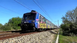 Trains INTERCITES TER FRET et HLP Passage à Niveau PN 577 à BERRE-L'ETANG