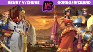 Henry V/Zhuge Liang (Rally) vs. Gorgo/Richard (Garrison) | Rise of Kingdoms Test