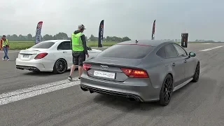 Audi RS7 Sportback vs Mercedes AMG C63S vs BMW M4 - Which One Wins?