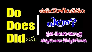 do, does, did grammar in telugu || do did does use in spoken english || learn do does did grammar