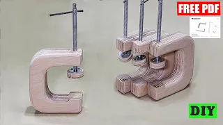GreenSaw G-Clamps - How to Make C-Clamps, Homemade and Easy DIY  [4K]