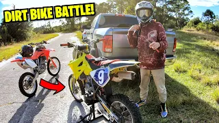 DIRT BIKE DRAG RACING! RM85 vs CRF150