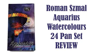 Roman Szmal Aquarius Review! 24 Full Pan Watercolour Paint Tin Set | Unboxing, Swatches & Paintings