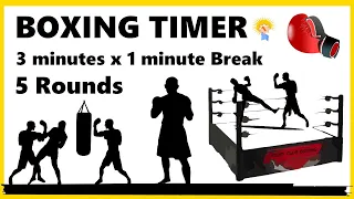 5 ROUND BOXING TIMER   Match/Training (3min + 1min Rest)
