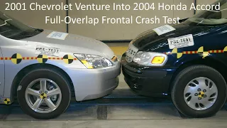 2001 Chevrolet Venture / Pontiac Trans Sport Into 2004 Honda Accord Full-Overlap Frontal Crash Test