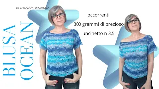 Ocean Blusa  a pannelli tutorial