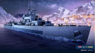 Эсминец TROMP 232К Урона! 150 бомб, 11 торпед, 10 затопов, Мир кораблей World of Warships