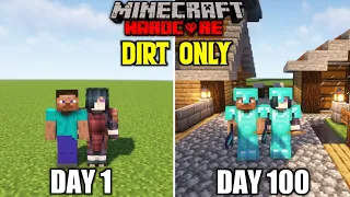 WE SURVIVED 100 DAYS ON 3 LAYERS OF DIRT IN MINECRAFT HARDCORE | LordN gaming