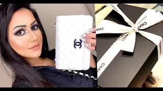 CHANEL WHITE WALLET ON CHAIN || Grained Calfskin & Lacquered Metal White & Black || UNBOXING CHANEL