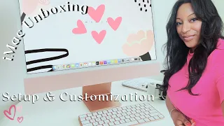 Pink M1 iMac Unboxing! || 24" iMac unboxing, setup & customization