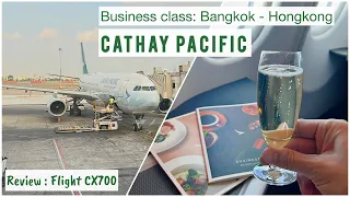 Cathay Pacific Business Class Review | BKK to HKG Flight Experience | CX700 Bangkok - Hong Kong