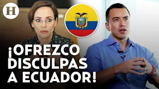 Lilly Téllez pide disculpas públicas a Ecuador y Daniel Noboa por el actuar de AMLO