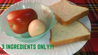 QUICK 3 INGREDIENTS RECIPE (BREAKFAST in 5 minutes) || Bread, Tomato, Egg