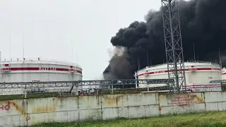 Пожар и второй взрыв на ЛУКойле 1