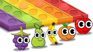 Learn Colors With Dancing Fruits On Pop It | Finger Family + Best Learning Videos for Toddlers