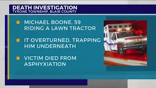 Man killed in lawn tractor accident in Blair County